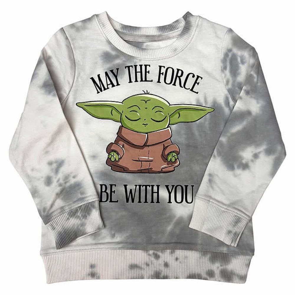 New! Boys girls toddler kids Star Wars Grogu Yoda Mandalorian Crewneck Sweater!